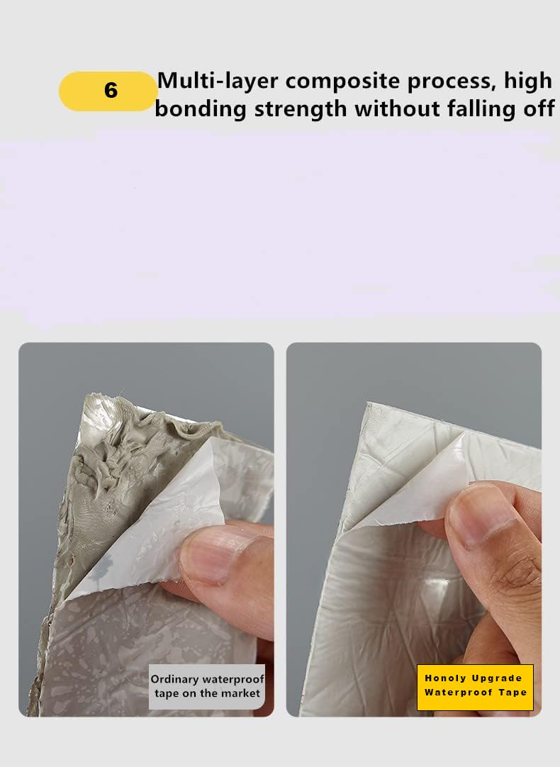 Urja Enterprise Leakage Repair Waterproof Tape for Pipe Leakage Roof Water Leakage Solution Aluminium Foil Tape Waterproof Adhesive Tape Sealing Butyl Rubber Tape for Leakage Silver Urja Enterprise