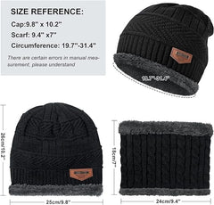 Urja Enterprise Sports Winters Cap & Muffler for Men & Women| Beanie Cap| 1 Set| (Black)