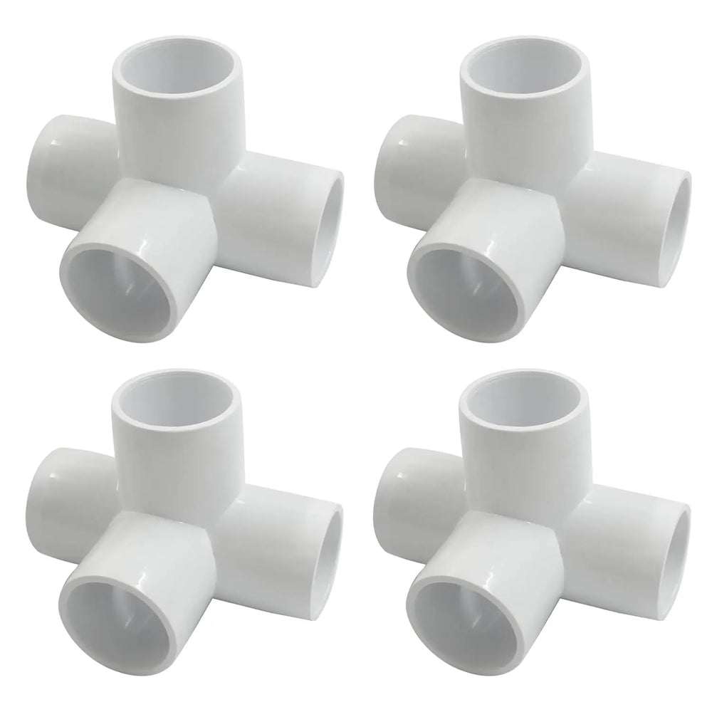 Urja Enterprise 4 Pcs 4-Way PVC Elbow Pipe Fitting – Durable Furniture Grade Corner Connector for DIY Racks, Shelves & Garden Support Structures Urja Enterprise