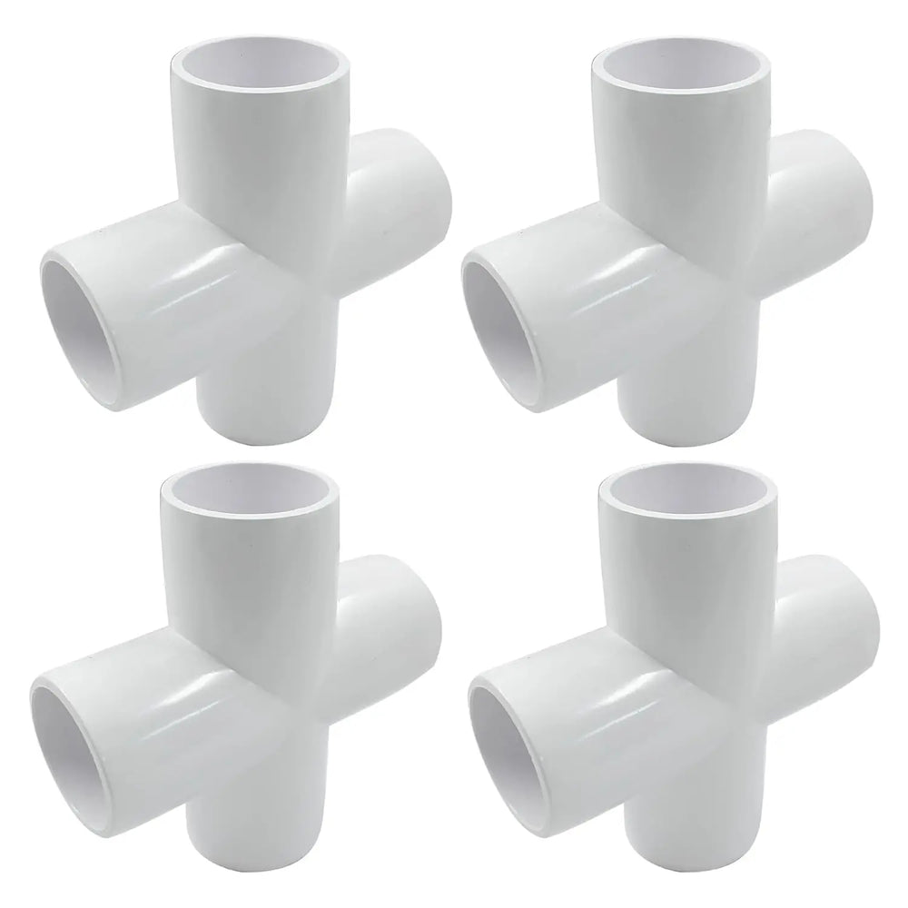 Urja Enterprise 4 Pcs 4-Way PVC Elbow Pipe Fitting – Durable Furniture Grade Corner Connector for DIY Racks, Shelves & Garden Support Structures Urja Enterprise