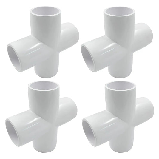 Urja Enterprise 4 Pcs 4-Way PVC Elbow Pipe Fitting – Durable Furniture Grade Corner Connector for DIY Racks, Shelves & Garden Support Structures Urja Enterprise