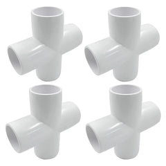 Urja Enterprise 4 Pcs 4-Way PVC Elbow Pipe Fitting – Durable Furniture Grade Corner Connector for DIY Racks, Shelves & Garden Support Structures Urja Enterprise