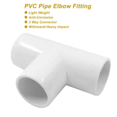 Urja Enterprise 4 Pcs 4-Way PVC Elbow Pipe Fitting – Durable Furniture Grade Corner Connector for DIY Racks, Shelves & Garden Support Structures Urja Enterprise