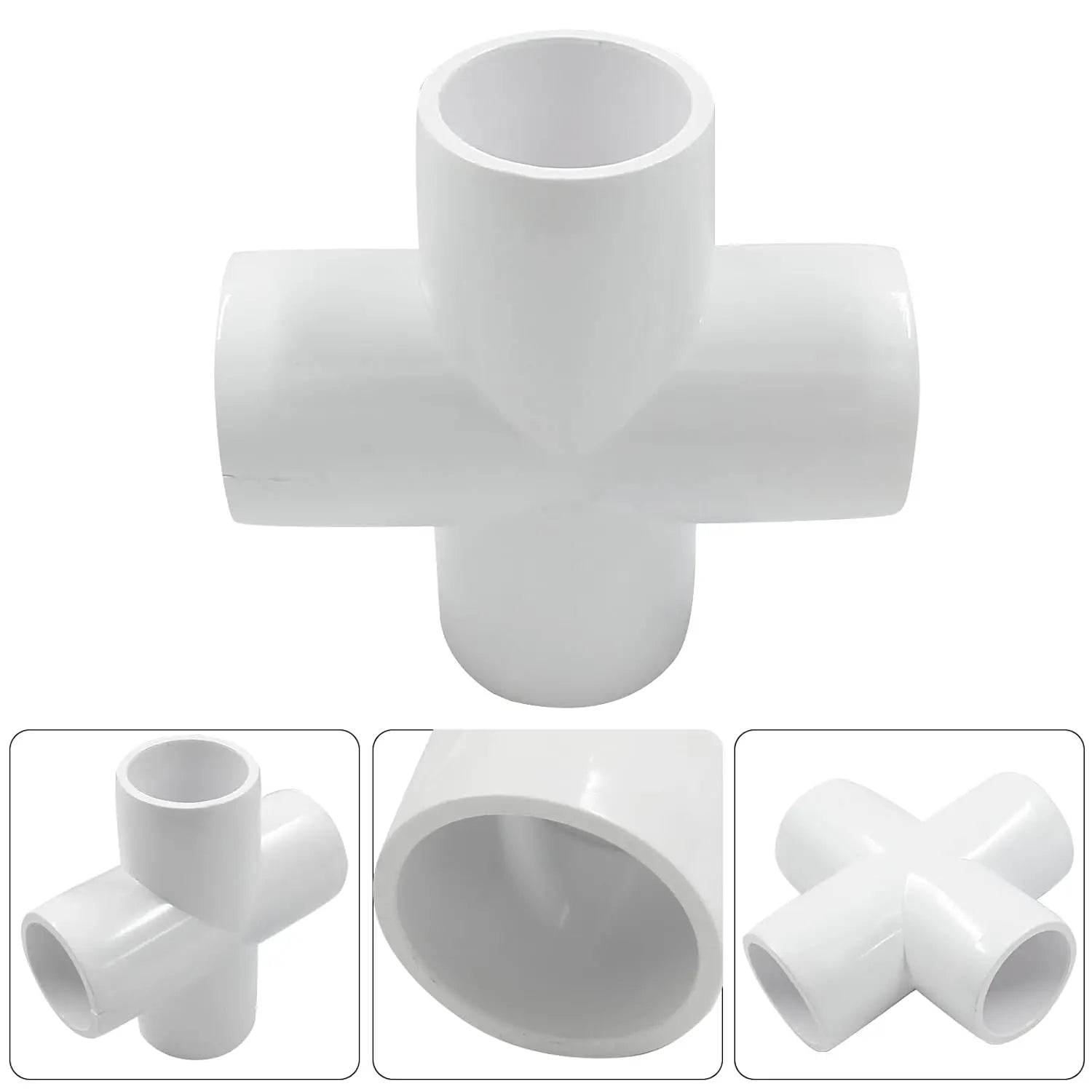 Urja Enterprise 4 Pcs 4-Way PVC Elbow Pipe Fitting – Durable Furniture Grade Corner Connector for DIY Racks, Shelves & Garden Support Structures Urja Enterprise