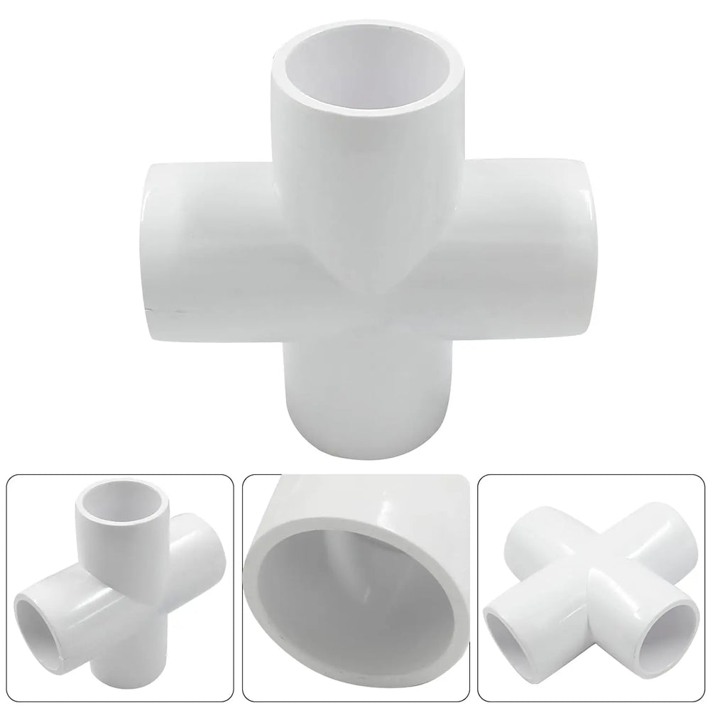 Urja Enterprise 4 Pcs 4-Way PVC Elbow Pipe Fitting – Durable Furniture Grade Corner Connector for DIY Racks, Shelves & Garden Support Structures Urja Enterprise