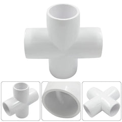 Urja Enterprise 4 Pcs 4-Way PVC Elbow Pipe Fitting – Durable Furniture Grade Corner Connector for DIY Racks, Shelves & Garden Support Structures Urja Enterprise