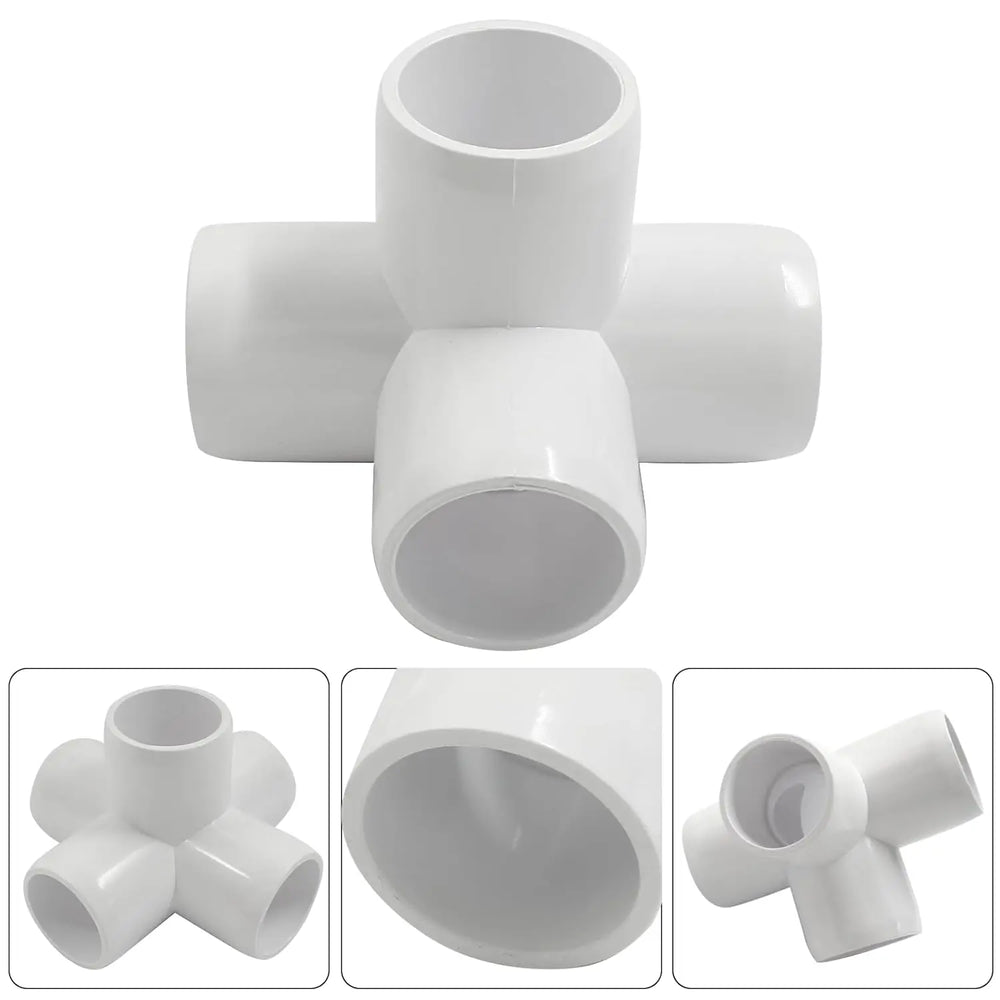 Urja Enterprise 4 Pcs 4-Way PVC Elbow Pipe Fitting – Durable Furniture Grade Corner Connector for DIY Racks, Shelves & Garden Support Structures Urja Enterprise