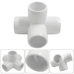 Urja Enterprise 4 Pcs 4-Way PVC Elbow Pipe Fitting – Durable Furniture Grade Corner Connector for DIY Racks, Shelves & Garden Support Structures Urja Enterprise