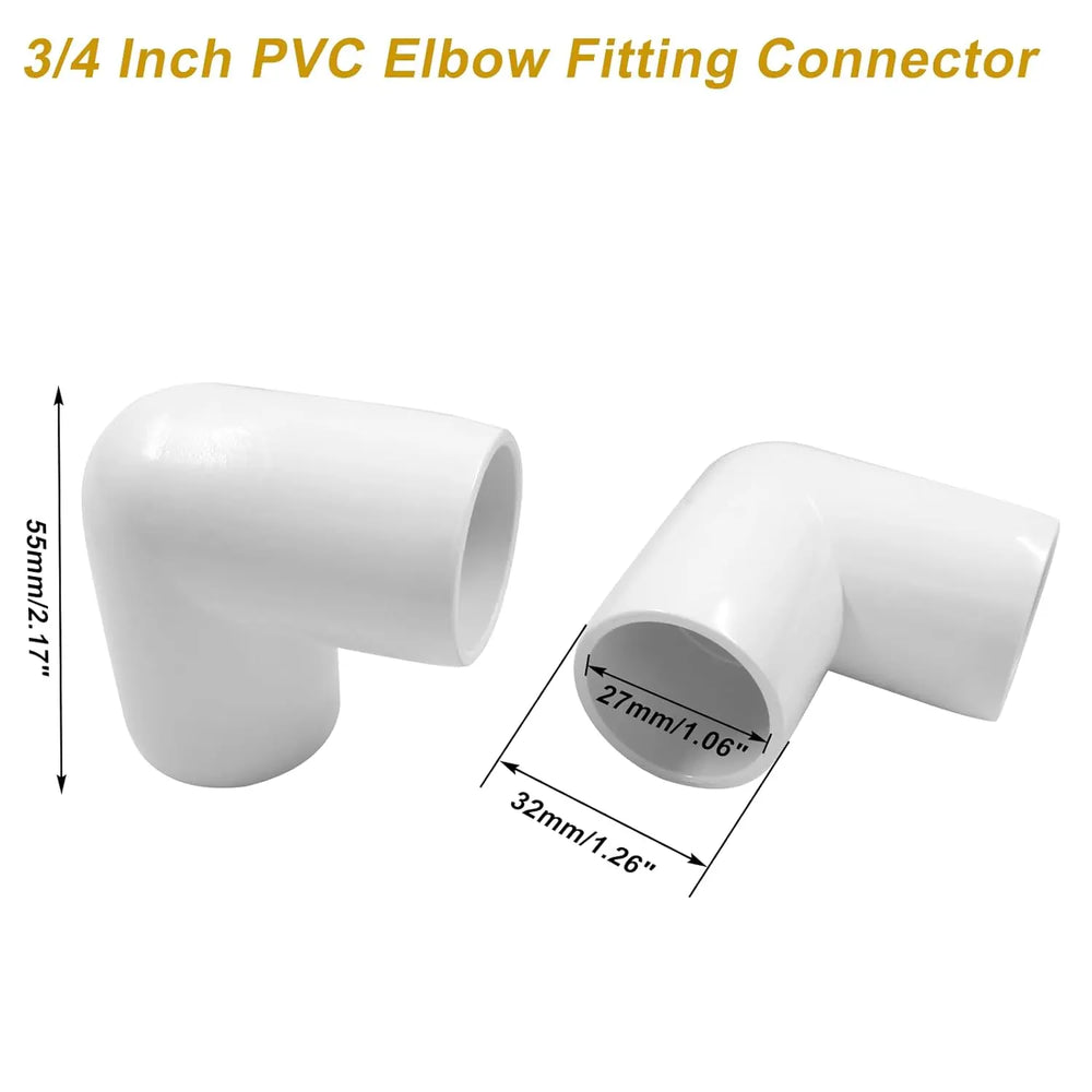 Urja Enterprise 4 Pcs 4-Way PVC Elbow Pipe Fitting – Durable Furniture Grade Corner Connector for DIY Racks, Shelves & Garden Support Structures Urja Enterprise