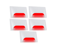 Urja Enterprise Italic 3&4 Modular Western LED Foot Light Convertible Under Cabinet Light, Soft White Outdoor Deck Wall Recessed Foot Stair Nosing Light PACK OF 5 RED