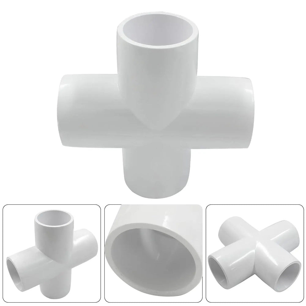 Urja Enterprise 4 Pcs 4-Way PVC Elbow Pipe Fitting – Durable Furniture Grade Corner Connector for DIY Racks, Shelves & Garden Support Structures Urja Enterprise