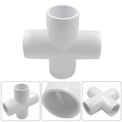 Urja Enterprise 4 Pcs 4-Way PVC Elbow Pipe Fitting – Durable Furniture Grade Corner Connector for DIY Racks, Shelves & Garden Support Structures Urja Enterprise