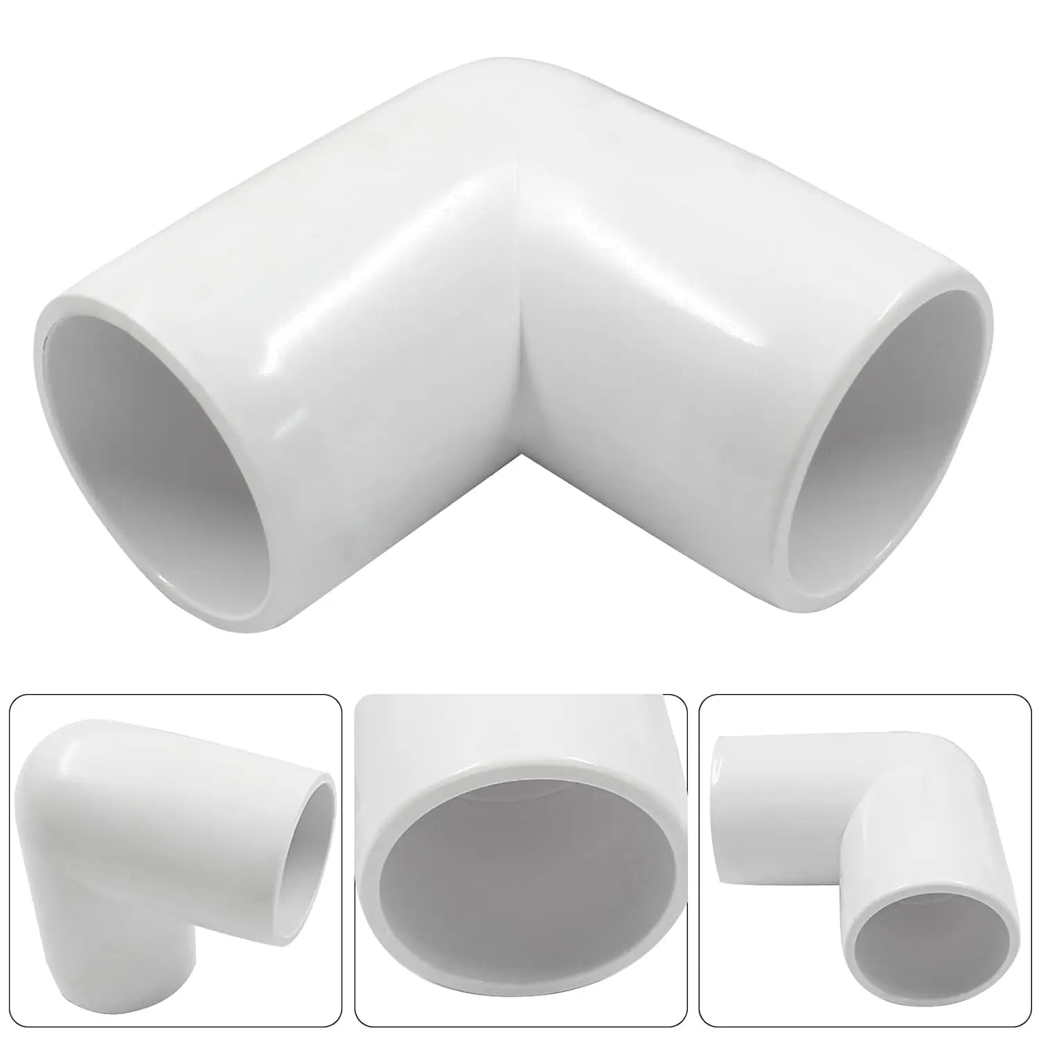 Urja Enterprise 4 Pcs 4-Way PVC Elbow Pipe Fitting – Durable Furniture Grade Corner Connector for DIY Racks, Shelves & Garden Support Structures Urja Enterprise