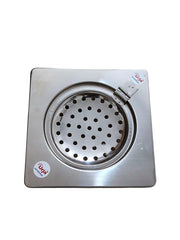 Urja Enterprise Check Square Flat Cut Floor Open Drainer | Premium Stainless Steel | 6 x 6 inches | Pack of 1 Urja Enterprise