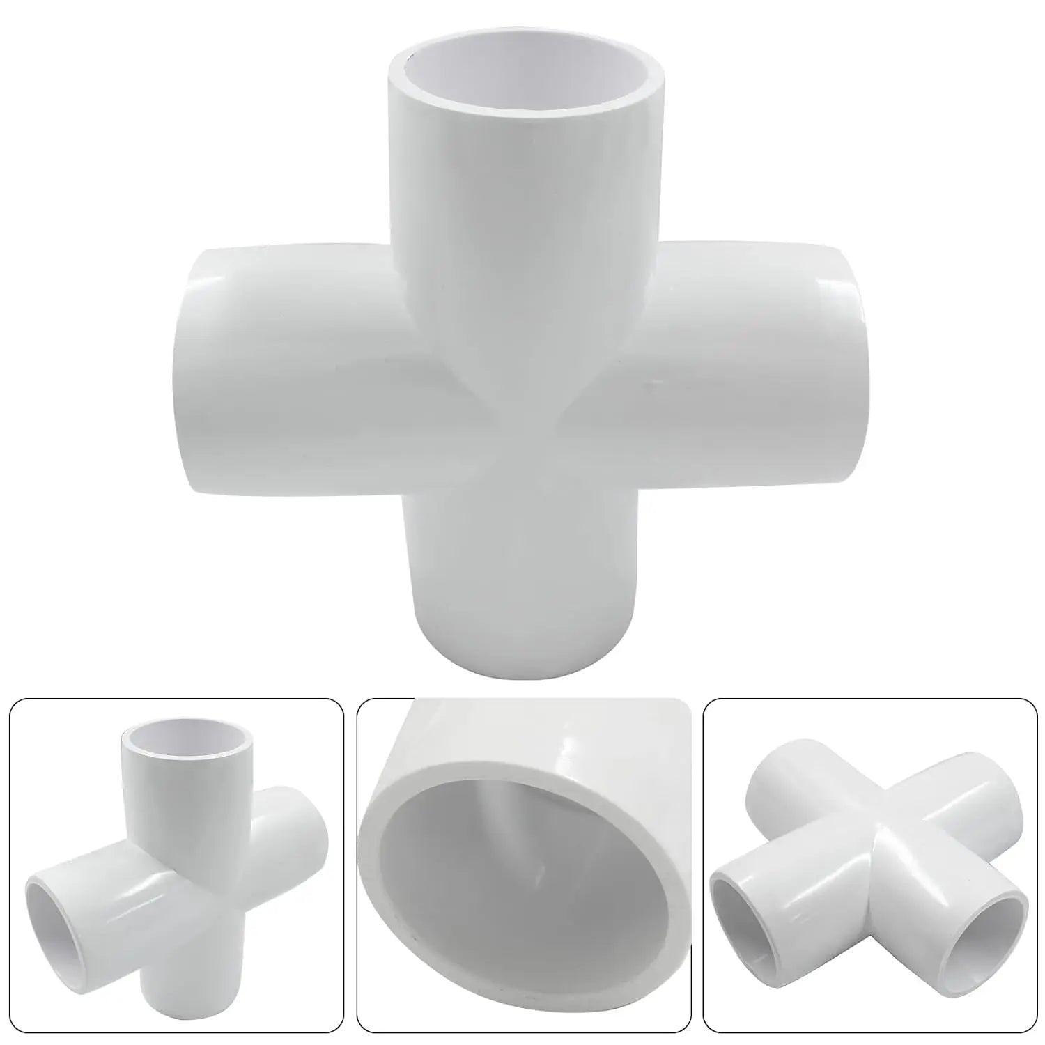 Urja Enterprise 4 Pcs 4-Way PVC Elbow Pipe Fitting – Durable Furniture Grade Corner Connector for DIY Racks, Shelves & Garden Support Structures Urja Enterprise
