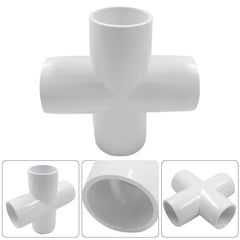 Urja Enterprise 4 Pcs 4-Way PVC Elbow Pipe Fitting – Durable Furniture Grade Corner Connector for DIY Racks, Shelves & Garden Support Structures Urja Enterprise