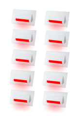 Classic 4 Modular Western LED Foot Light Convertible Under Cabinet Light, Soft White Outdoor Deck Wall Recessed Foot Stair Nosing Light PACK OF 10 RED