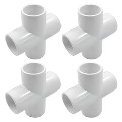 Urja Enterprise 4 Pcs 4-Way PVC Elbow Pipe Fitting – Durable Furniture Grade Corner Connector for DIY Racks, Shelves & Garden Support Structures Urja Enterprise