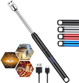 Urja Enterprise Upgraded Rechargeable Electric Gas Lighter for Kitchen Cooking Gas Stove , 360° Flexible Neck Arc Lighter Plasma Flameless Windproof USB Lighter - 400 Uses in Single Charge (Multicolor)