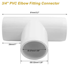 Urja Enterprise 4 Pcs 4-Way PVC Elbow Pipe Fitting – Durable Furniture Grade Corner Connector for DIY Racks, Shelves & Garden Support Structures Urja Enterprise