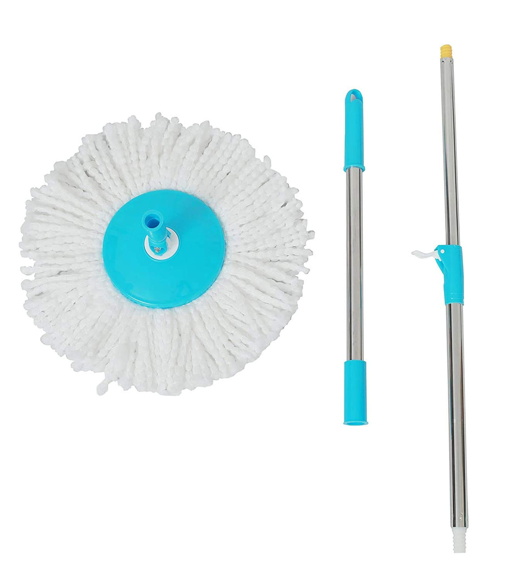 Urja Enterprise 360° Bucket Spin Mop Stick (Blue) with Microfiber Refill
