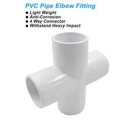 Urja Enterprise 4 Pcs 4-Way PVC Elbow Pipe Fitting – Durable Furniture Grade Corner Connector for DIY Racks, Shelves & Garden Support Structures Urja Enterprise