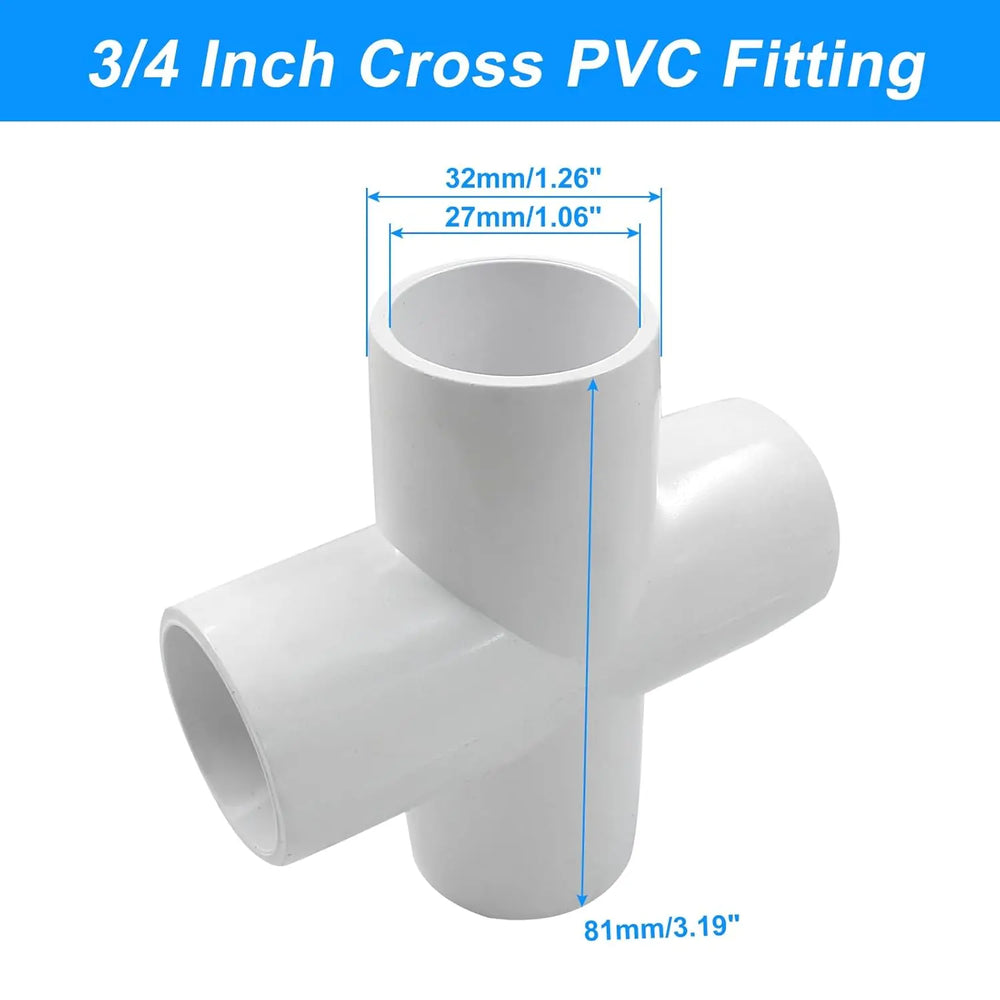 Urja Enterprise 4 Pcs 4-Way PVC Elbow Pipe Fitting – Durable Furniture Grade Corner Connector for DIY Racks, Shelves & Garden Support Structures Urja Enterprise