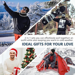 Urja Enterprise Sports Winters Cap & Muffler for Men & Women| Beanie Cap| 1 Set| (Black)