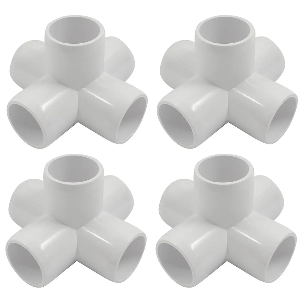 Urja Enterprise 4 Pcs 4-Way PVC Elbow Pipe Fitting – Durable Furniture Grade Corner Connector for DIY Racks, Shelves & Garden Support Structures Urja Enterprise