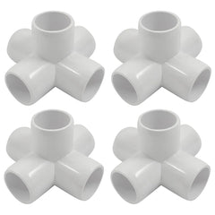 Urja Enterprise 4 Pcs 4-Way PVC Elbow Pipe Fitting – Durable Furniture Grade Corner Connector for DIY Racks, Shelves & Garden Support Structures Urja Enterprise