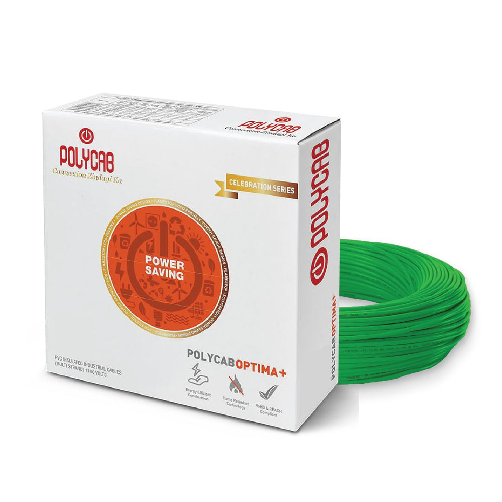 Polycab OPTIMA+ 90M coil | Flame Retardant | Lead free | 99.97% high purity copper | Rodent protection | PVC insulated housewire