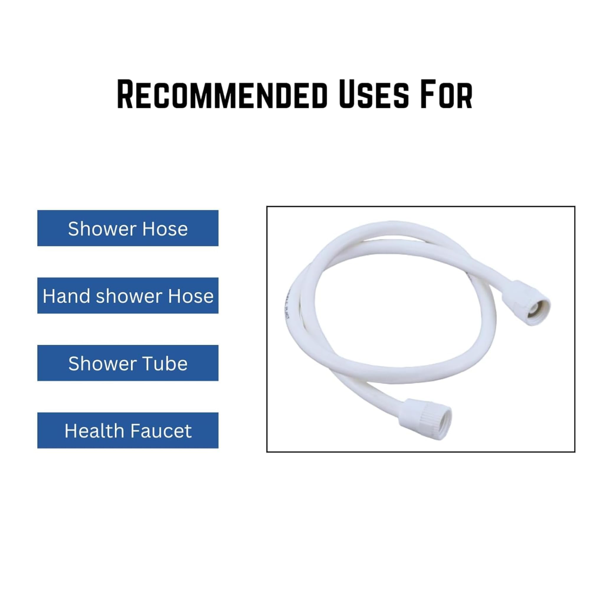 New Ware® PVC Shower Hose for Handheld Shower & Health Faucet|Hose Pipe Water Supply Lines for All Type of Water Faucet|Bidet|Flexible Heavy Duty Tube for Bathroom, Toilet & Home (1.5 Meter) Urja Enterprise