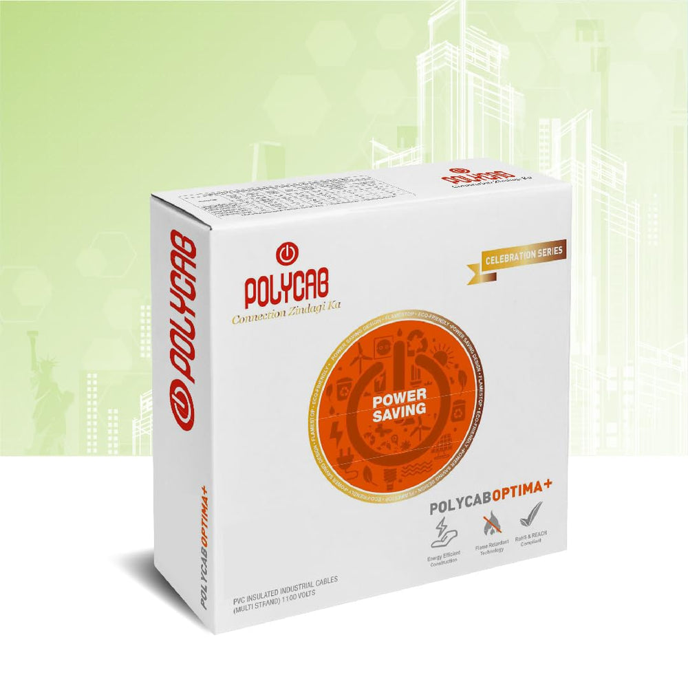 Polycab OPTIMA+ 90M coil | Flame Retardant | Lead free | 99.97% high purity copper | Rodent protection | PVC insulated housewire