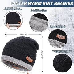 Urja Enterprise Sports Winters Cap & Muffler for Men & Women| Beanie Cap| 1 Set| (Black)