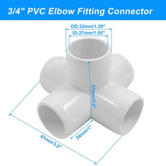 Urja Enterprise 4 Pcs 4-Way PVC Elbow Pipe Fitting – Durable Furniture Grade Corner Connector for DIY Racks, Shelves & Garden Support Structures Urja Enterprise