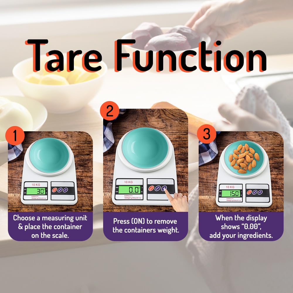 Urja Enterprise 10Kg Kitchen Weight Machine Digital Scale with LCD Display, Scale for Home Baking, Cooking & Balance Diet. Machine with capacity 10Kg, SF400/A121,Color May Vary
