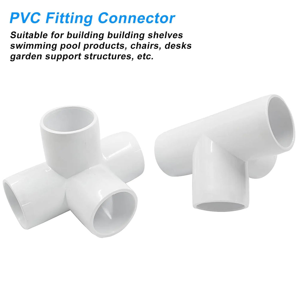 Urja Enterprise 4 Pcs 4-Way PVC Elbow Pipe Fitting – Durable Furniture Grade Corner Connector for DIY Racks, Shelves & Garden Support Structures Urja Enterprise