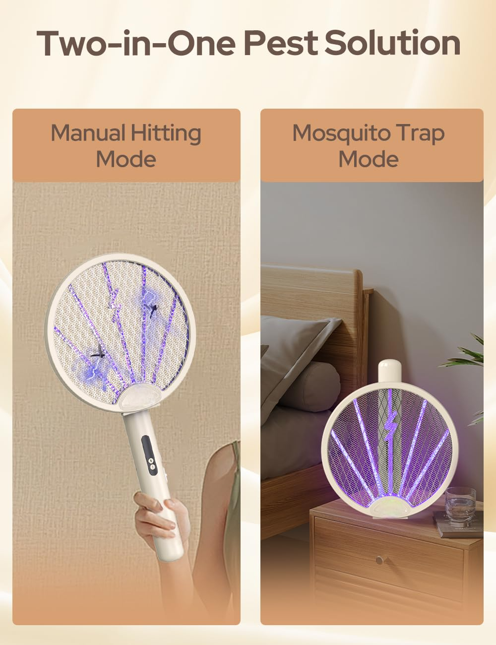 Urja Enterprise Mosquito Bat with UV Light, Foldable Mosquito Racket Rechargeable, 2 in 1 Auto Mosquito Killer, Racket for Mosquitoes, Electric Fly Swatter with Lithium-ion Battery, (Multicolor)