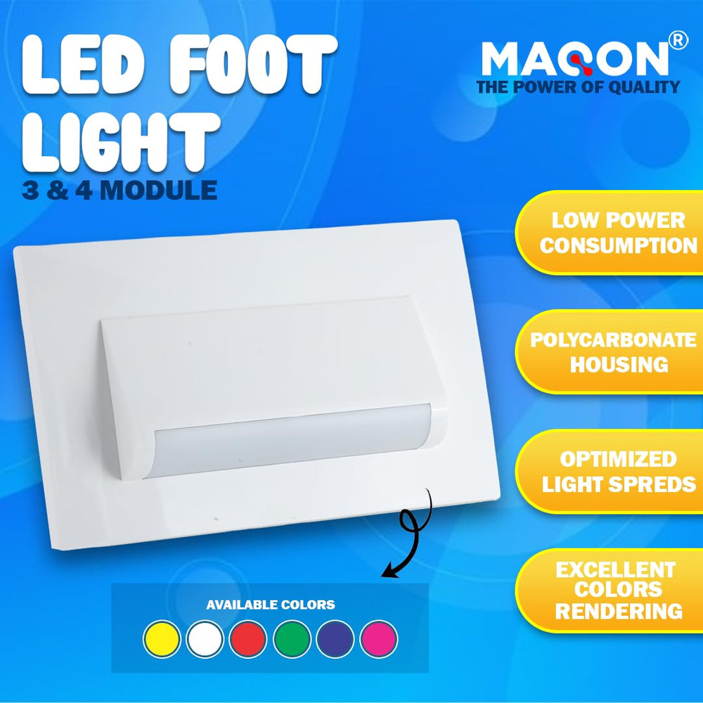 Classic 4 Modular Western LED Foot Light Convertible Under Cabinet Light, Soft White Outdoor Deck Wall Recessed Foot Stair Nosing Light