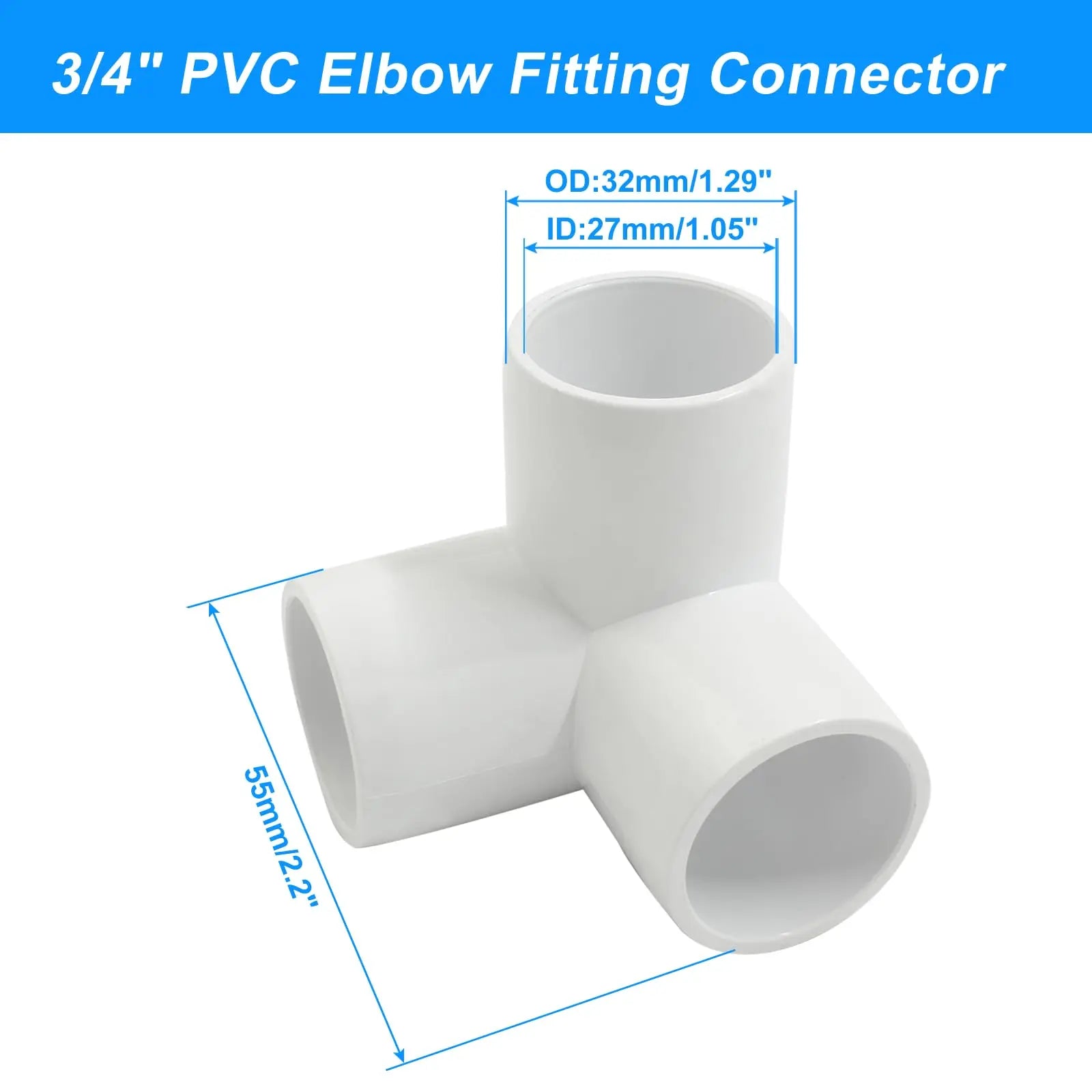 Urja Enterprise 4 Pcs 4-Way PVC Elbow Pipe Fitting – Durable Furniture Grade Corner Connector for DIY Racks, Shelves & Garden Support Structures Urja Enterprise