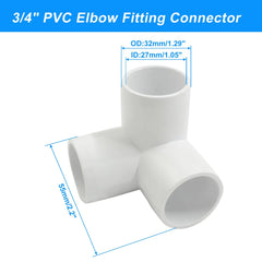 Urja Enterprise 4 Pcs 4-Way PVC Elbow Pipe Fitting – Durable Furniture Grade Corner Connector for DIY Racks, Shelves & Garden Support Structures Urja Enterprise