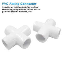 Urja Enterprise 4 Pcs 4-Way PVC Elbow Pipe Fitting – Durable Furniture Grade Corner Connector for DIY Racks, Shelves & Garden Support Structures Urja Enterprise