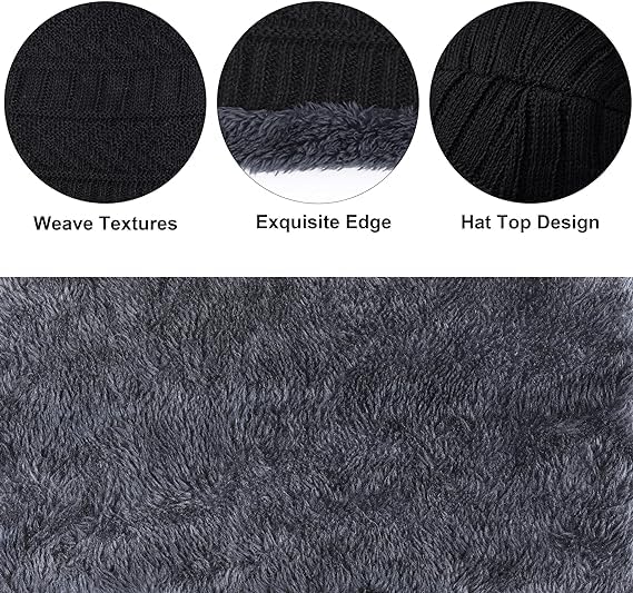 Urja Enterprise Sports Winters Cap & Muffler for Men & Women| Beanie Cap| 1 Set| (Black)