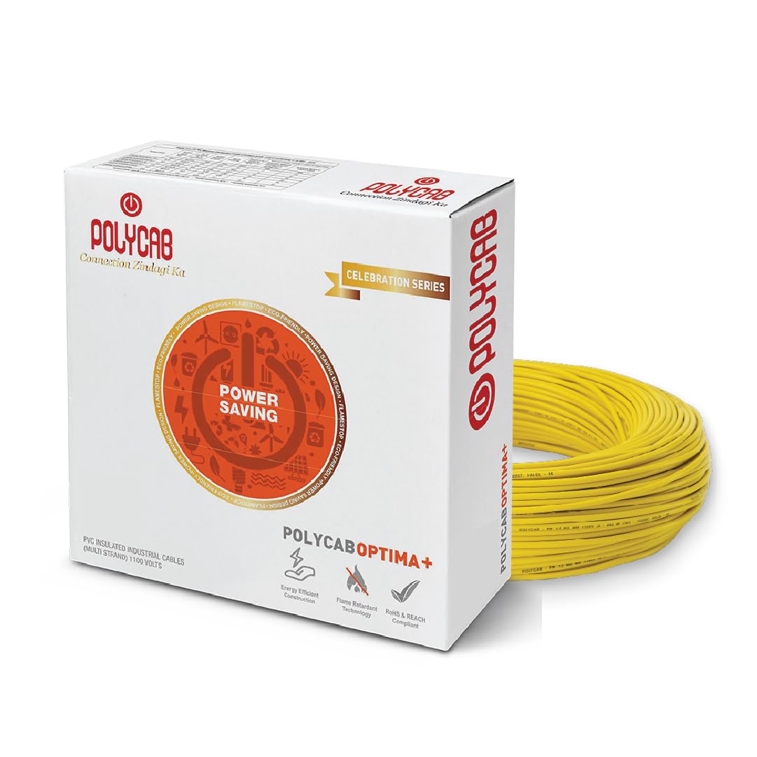 Polycab OPTIMA+ 90M coil | Flame Retardant | Lead free | 99.97% high purity copper | Rodent protection | PVC insulated housewire