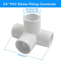 Urja Enterprise 4 Pcs 4-Way PVC Elbow Pipe Fitting – Durable Furniture Grade Corner Connector for DIY Racks, Shelves & Garden Support Structures Urja Enterprise