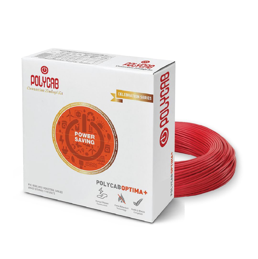 Polycab OPTIMA+ 90M coil | Flame Retardant | Lead free | 99.97% high purity copper | Rodent protection | PVC insulated housewire