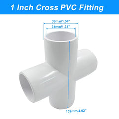Urja Enterprise 4 Pcs 4-Way PVC Elbow Pipe Fitting – Durable Furniture Grade Corner Connector for DIY Racks, Shelves & Garden Support Structures Urja Enterprise