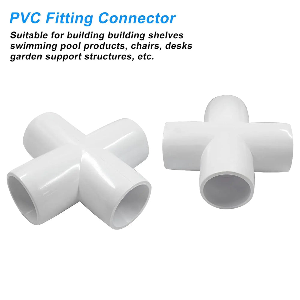 Urja Enterprise 4 Pcs 4-Way PVC Elbow Pipe Fitting – Durable Furniture Grade Corner Connector for DIY Racks, Shelves & Garden Support Structures Urja Enterprise
