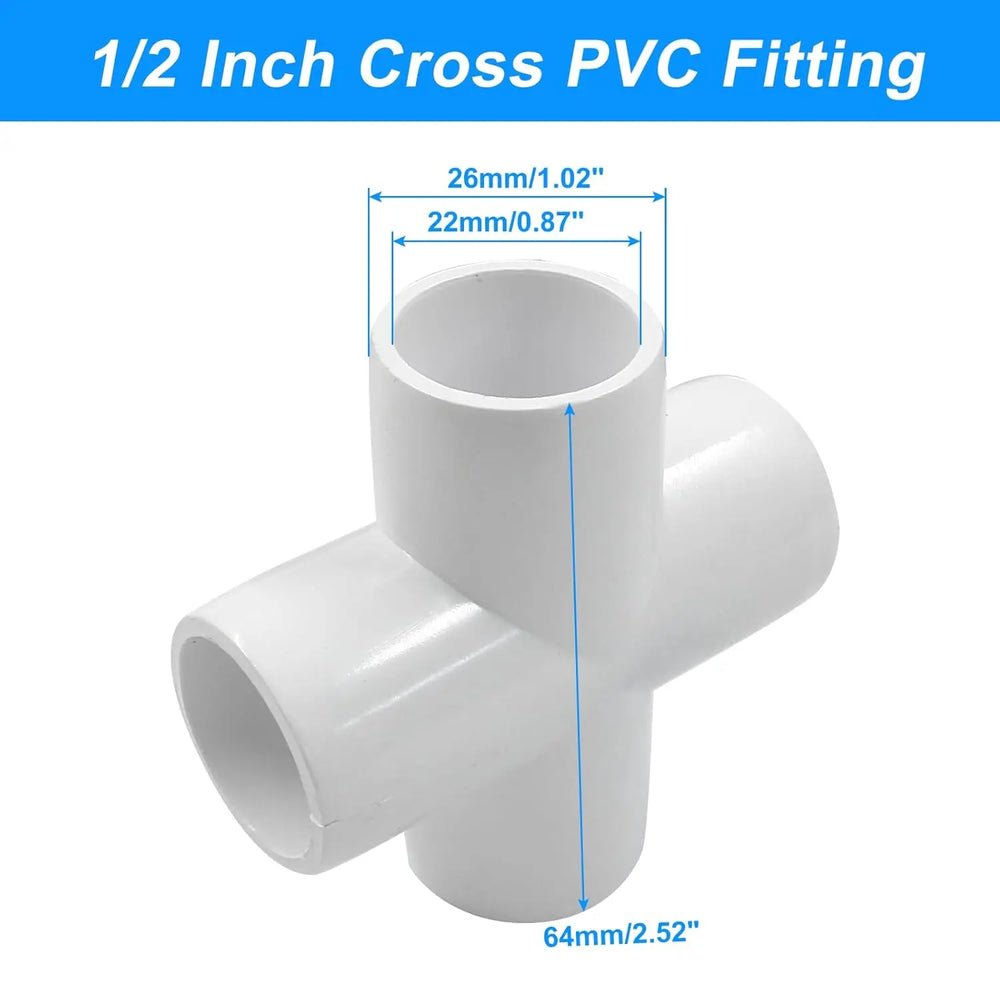Urja Enterprise 4 Pcs 4-Way PVC Elbow Pipe Fitting – Durable Furniture Grade Corner Connector for DIY Racks, Shelves & Garden Support Structures Urja Enterprise