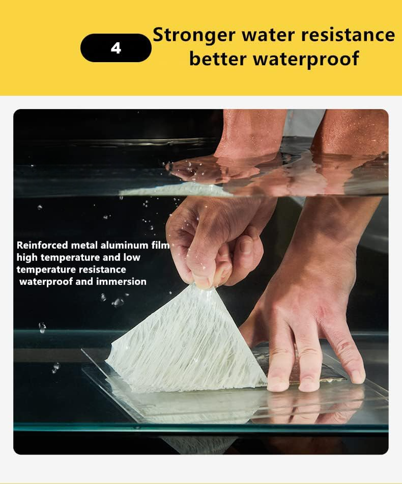 Urja Enterprise Leakage Repair Waterproof Tape for Pipe Leakage Roof Water Leakage Solution Aluminium Foil Tape Waterproof Adhesive Tape Sealing Butyl Rubber Tape for Leakage Silver Urja Enterprise